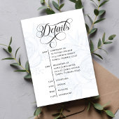 Carte D'accompagnement Dusty Blue Calligraphy QR Code Wedding Details