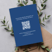 Carte D'accompagnement Dusty Blue Calligraphy QR Code Wedding Details