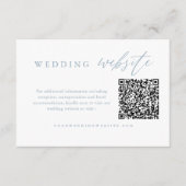 Carte D'accompagnement Dusty Blue Calligraphy Site Mariage QR Code (Devant)
