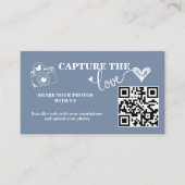 Carte D'accompagnement Dusty Blue Capture Le Mariage Love QR Code (Devant)
