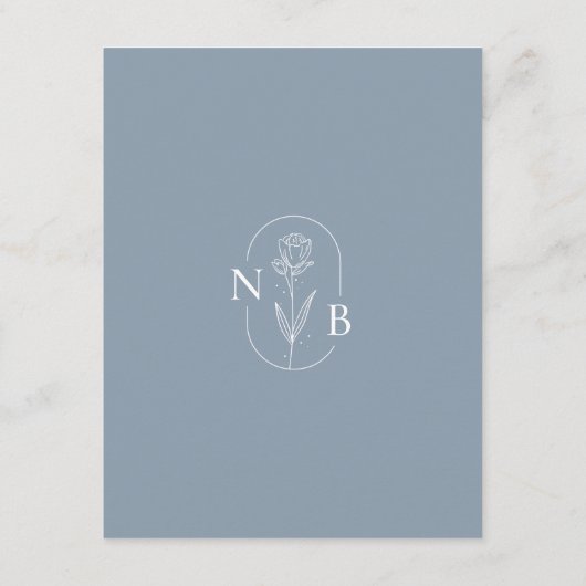 Carte D'accompagnement Dusty Blue Classic Minimal Modern Mariage Détails (Dos)