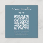Carte D'accompagnement Dusty Blue | Code QR RSVP de mariage (Devant)