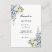 Carte D'accompagnement Dusty Blue Cream Floral Wedding Reception  (Devant)