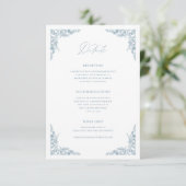 Carte D'accompagnement Dusty Blue Details Informations sur le Mariage de  (Debout devant)