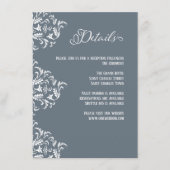 Carte D'accompagnement Dusty Blue Elegant Calligraphy Détails du Mariage (Devant)