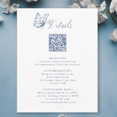 Carte D'accompagnement Dusty Blue Elegant Calligraphy Wedding Details