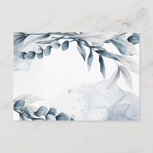 Carte D'accompagnement Dusty Blue Elegant Eucalyptus Détails du Mariage (Dos)