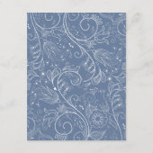 Carte D'accompagnement Dusty Blue Elegant Floral Détails du Mariage (Dos)