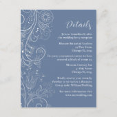 Carte D'accompagnement Dusty Blue Elegant Floral Détails du Mariage (Devant)