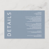 Carte D'accompagnement Dusty Blue Elegant Moderne minimaliste Mariage (Devant)