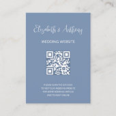 Carte D'accompagnement Dusty Blue Elegant Script | QR Code Wedding RSVP (Devant)