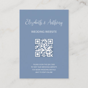 Carte D'accompagnement Dusty Blue Élégant Script Réponse de Mariage ave