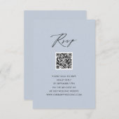 Carte D'accompagnement Dusty Blue Elegant Script Simple QR Wedding RSVP (Devant / Derrière)