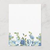 Carte D'accompagnement Dusty Blue et Navy Floral Wedding Réception (Dos)