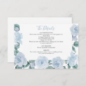 Carte D'accompagnement Dusty Blue Eucalyptus Floral Détails du Mariage (Devant / Derrière)