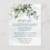 Carte D'accompagnement Dusty Blue Eucalyptus Vert Mariage Succulent (Devant)
