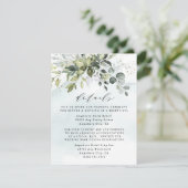 Carte D'accompagnement Dusty Blue Eucalyptus Vert Mariage Succulent (Debout devant)