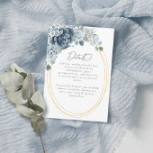 Carte D'accompagnement Dusty Blue Floral Élégant Détails de mariage