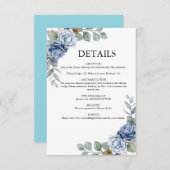 Carte D'accompagnement Dusty Blue Floral Mariage (Devant / Derrière)