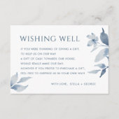 Carte D'accompagnement Dusty Blue Floral Mariage Wishing Well Card (Devant)