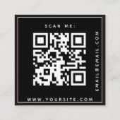 Carte D'accompagnement Dusty Blue Floral Noir Blanc Mariage RSVP QR Code (Dos)