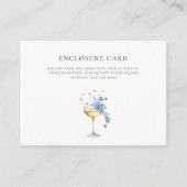 Carte D'accompagnement Dusty Blue Floral Pearls & Prosecco Fête des marié (Devant)