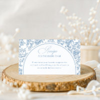 Dusty Blue Floral Toile Baby Shower de mariage