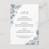 Carte D'accompagnement Dusty Blue Floral Wedding Details, Info (Devant)