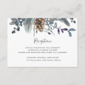 Carte D'accompagnement Dusty Blue Floral Wedding Réception & (Devant)