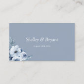 Carte D'accompagnement Dusty Blue Floral Wedding RSVP Online QR Code (Dos)