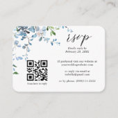 Carte D'accompagnement Dusty Blue Floral Wisteria QR Code Mariage RSVP (Devant)