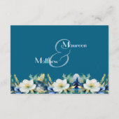 Carte D'accompagnement Dusty Blue Gold Parties scintillant QR Code La nui (Dos)