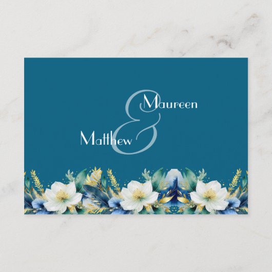 Carte D'accompagnement Dusty Blue Gold Parties scintillant QR Code La nui (Dos)