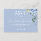 Carte D'accompagnement Dusty Blue Hydrangea 2 Mariage invité RSVP (Devant)