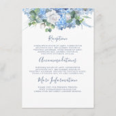 Carte D'accompagnement Dusty Blue Hydrangea Détails du Mariage Informatio (Devant)