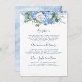 Carte D'accompagnement Dusty Blue Hydrangea Détails du Mariage Informatio (Devant / Derrière)