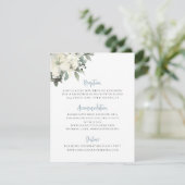 Carte D'accompagnement Dusty Blue Ivory Floral Wedding Enclosure Card (Debout devant)