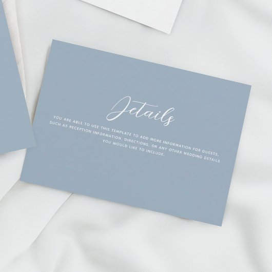 Carte D'accompagnement Dusty Blue Lovebirds Détails du Mariage