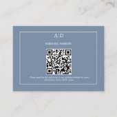 Carte D'accompagnement Dusty Blue Mariage Qr Code Mariage (Devant)