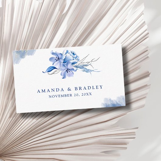 Carte D'accompagnement Dusty Blue Mariage Website & QR Code Wedding RSVP