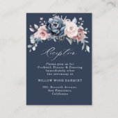 Carte D'accompagnement Dusty Blue Mauve Rose Rose Ardoise Réception Enfer (Devant)
