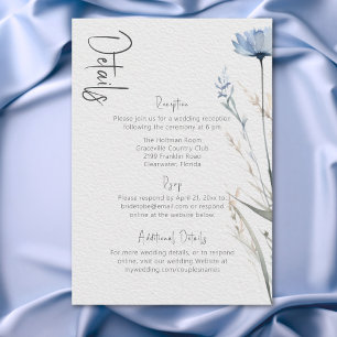Carte D'accompagnement Dusty Blue Meadow Fleurs sauvages Détails modernes