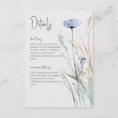 Carte D'accompagnement Dusty Blue Meadow Fleurs sauvages Détails modernes (Devant)