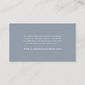Carte D'accompagnement Dusty Blue Minimal Mariage Website Code QR (Dos)