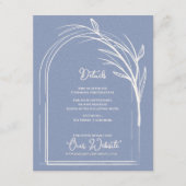 Carte D'accompagnement Dusty Blue Minimalist Arch Botanical Wedding (Devant)