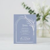 Carte D'accompagnement Dusty Blue Minimalist Arch Botanical Wedding (Debout devant)