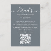 Carte D'accompagnement Dusty Blue Minimalist QR Code Calligraphie Détails (Devant)