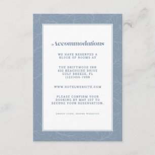 Carte D'accompagnement Dusty Blue Modern Mariage Hébergement Détail