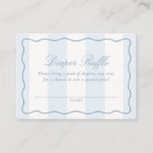 Carte D'accompagnement Dusty Blue Modern Stripe Diaper Raffle Ticket (Devant)