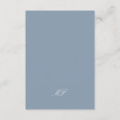 Carte D'accompagnement Dusty Blue Monogram Classic Mariage Détails Info (Dos)